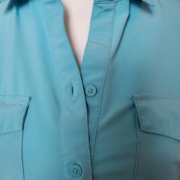 Eddie Bauer Button-Up Blouse - Blue - Med. - Picture 5 of 7